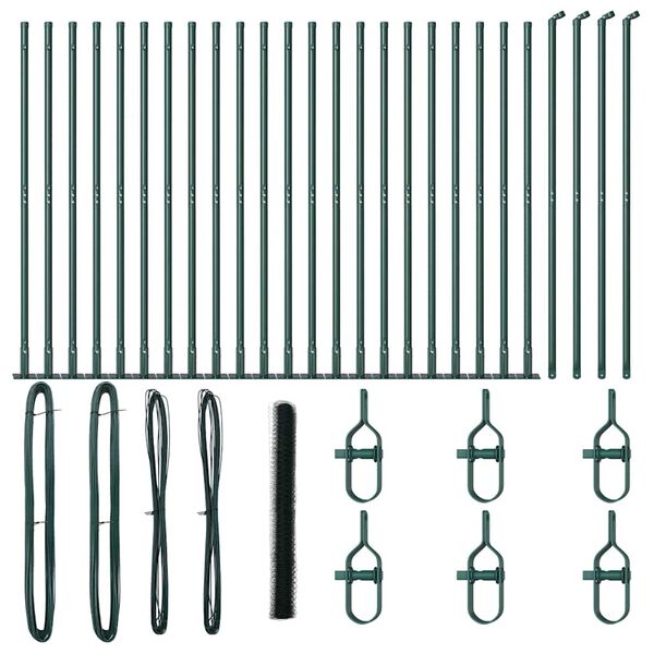 vidaXL Gjerdep&aring;le gr&oslash;nn 50 x 1,4 m (36 mm mesh) St&aring;l og PVC