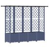 vidaXL Hevet Bed med Trellis og Tak Gr&aring; 202 x 40 x 136 cm PP