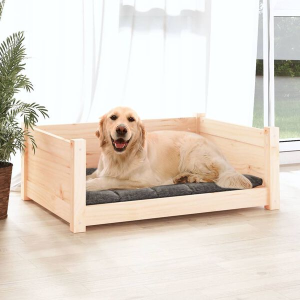 vidaXL Hundeseng 75,5x55,5x28 cm heltre furu