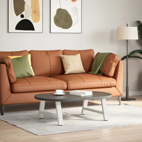 vidaXL Salongbordben A-formet 2 stk hvit 70x(30-31) cm st&aring;l