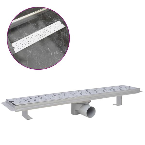 vidaXL Line&aelig;r Dusjavl&oslash;p Boble 630x140 mm Rustfritt st&aring;l