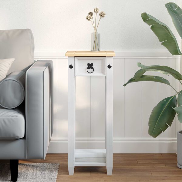 vidaXL Planteholder Hvit 30 x 30 x 73 cm Massiv furu