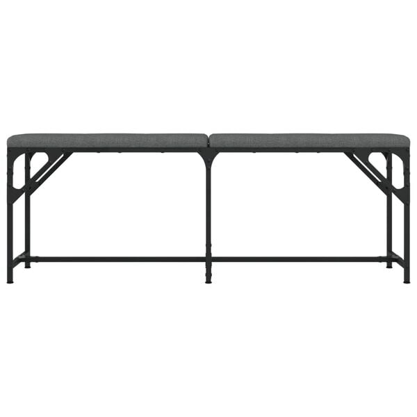 vidaXL Spisebenk m&oslash;rkegr&aring; 124x32x45 cm st&aring;l og stoff