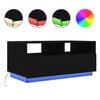 vidaXL Salongbord med LED-lys svart eik 90x49x40 cm