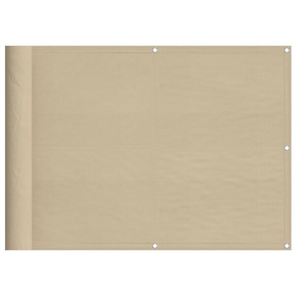vidaXL Balkongskjerm beige 75x800 cm 100% polyester oxford