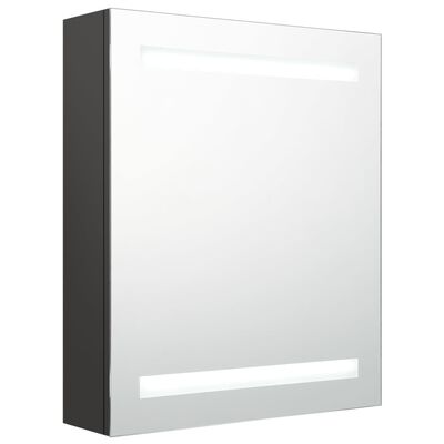 vidaXL LED-speilskap til bad antrasitt 50x14x60 cm