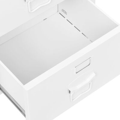 vidaXL Industrielt skrivebord med skuffer hvit 105x52x75 cm stål