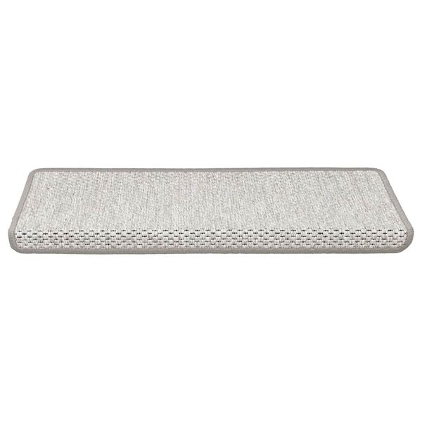vidaXL Selvklebende trappematter sisal 15 stk 65x21x4 cm platina