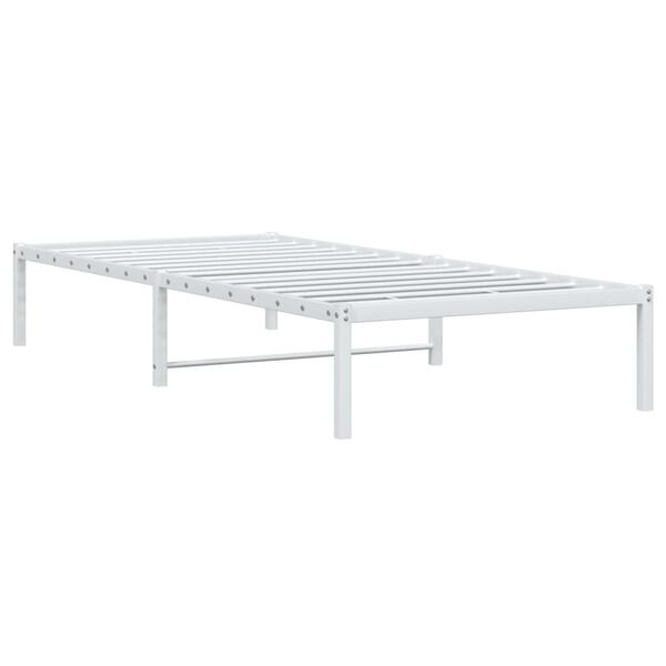 vidaXL Sengeramme i metall hvit 90x200 cm