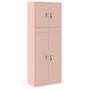 vidaXL Oppbevaringsskap 2 stk. Rosa 80 x 40 x 210 cm St&aring;l L&aring;sbar