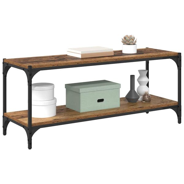 vidaXL TV-skap Gamle tre 100x33x41cm Ingeni&oslash;rtre og jern