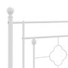 vidaXL Sengeramme i metall med sengegavl hvit 160x200 cm