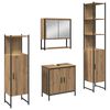 vidaXL Baderomsinnredningssett 4 stk. Brun 33 x 33 x 185,5 cm