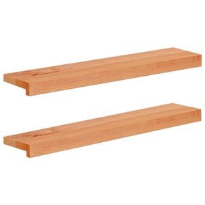 vidaXL Vinduplanker 2 stk. Lakkert 80x 15 x 2 cm Massiv b&oslash;ketre