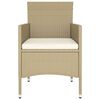 vidaXL Hagespisegruppe 5 deler polyrotting beige