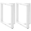 vidaXL Spisebordben T-formet 2 stk hvit 80x35x(72-73) cm st&aring;l
