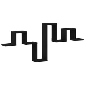 vidaXL Vegghylle Veggmontert med lagring Svart Eik 104,5 x 43 x 10 cm