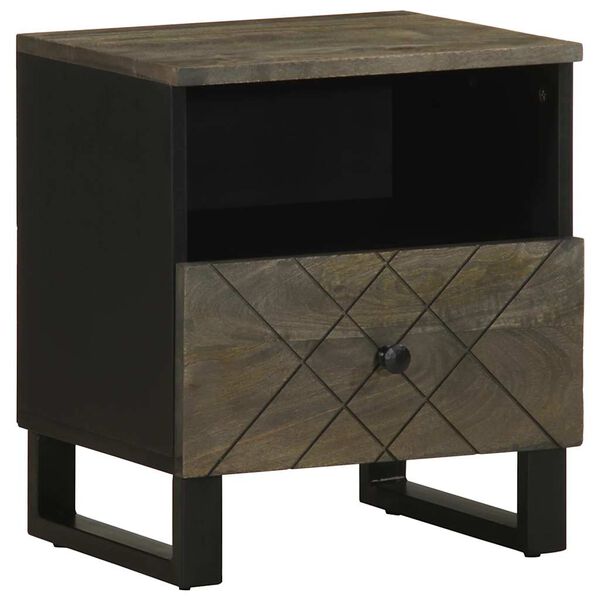 vidaXL Nattbord 2 stk svart 40x33x46 cm heltre mango