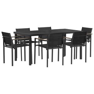 vidaXL Utem&oslash;belsett 7 pcs Svart og Anthracite 160 x 80 x 73 cm