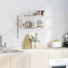 vidaXL Vegghyller 2 stk 75x40x3 cm sølv rustfritt stål