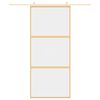 vidaXL Skyvedør gull 90x205 cm gjennomsiktig ESG glass og aluminium