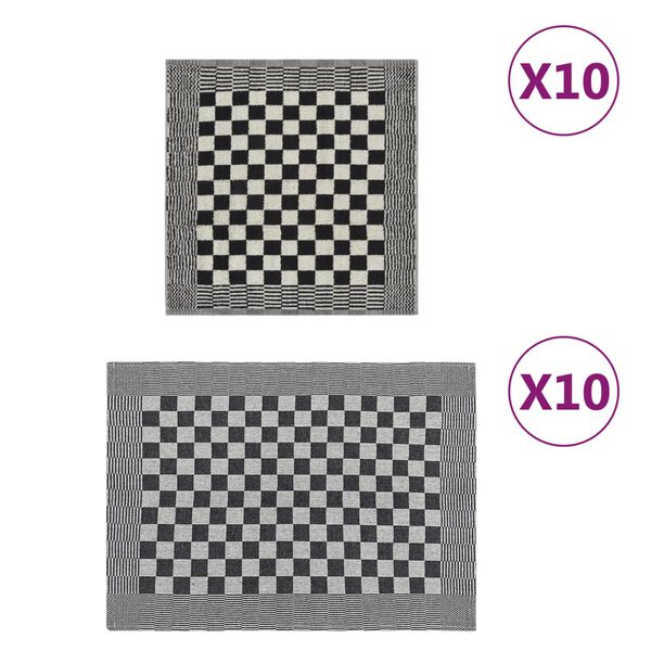 vidaXL H&aring;ndklesett 20 deler bl&aring; og hvit bomull