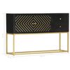 vidaXL Sidebord svart og gull 120x30x75 cm heltre mango