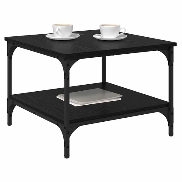 vidaXL Kaffebord Svart Eik 55 x 55 x 40 cm Konstruert tre