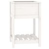 vidaXL Plantekasse med hylle hvit 54x54x81 cm heltre furu