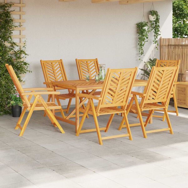 vidaXL Hage Stol 6 pcs Brun 57 x 72 x 109 cm Solid akasietre