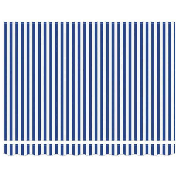 vidaXL Uttrekkbar markise bl&aring; og hvit 3x2,5 m stoff og aluminium