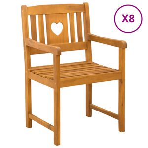 vidaXL Hagestoler 8 stk. Naturlig Solid akasietre