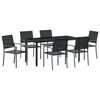 vidaXL Hage Spisegruppe 7 pcs Svart PE Rattan