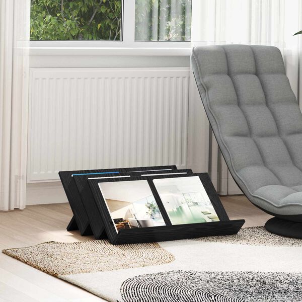 vidaXL Magasinreol Svart Eik 65 x 53 x 28,5 cm Konstruert tre