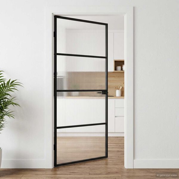 vidaXL Hjemmed&oslash;r 93 x 201,5 x 3,5 cm Aluminium og Herdet Glass