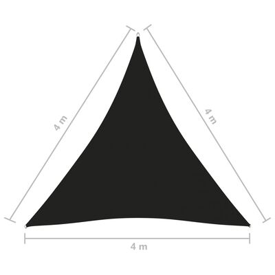 vidaXL Solseil oxfordstoff trekantet 4x4x4 m svart