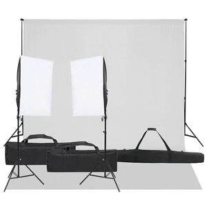 vidaXL Fotostudiosett med lyssett og bakgrunn