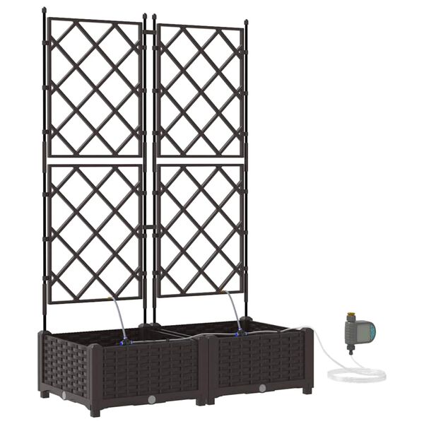 vidaXL Hageblomsterpotte 2 pcs Brun St&aring;l