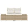 vidaXL Hagemøbelsofa Beige 123 x 62 x 69cm polyrotting