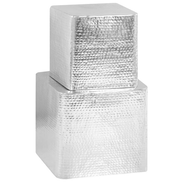 vidaXL Salongbord 2 stk sølv aluminium