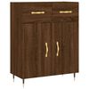 vidaXL Highboard brun eik 69,5x34x180 cm konstruert tre