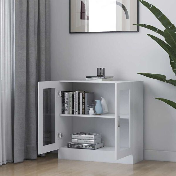 vidaXL Vitrine hvit 82,5x30,5x80 cm konstruert tre