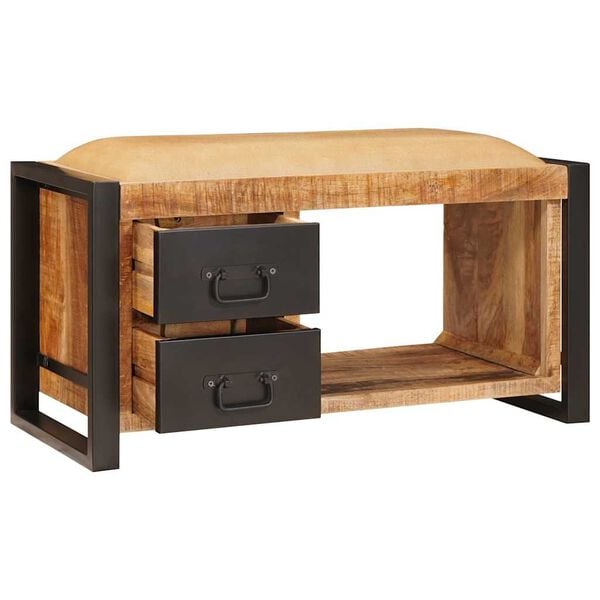 vidaXL Oppbevaringsbenk Brun 80 x 35 x 40 cm Massivt mangotre