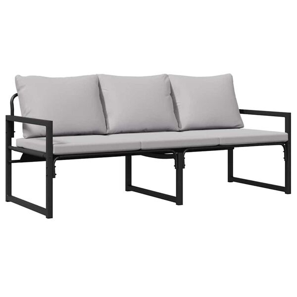 vidaXL Hagemøbler med pute Annet Svart 180 x 72,5 x 71 cm Stål