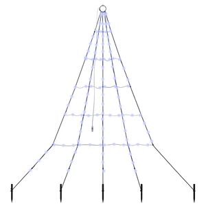 vidaXL LED Juletre med Bakkepler med 112 LED Blå 180 cm Metall
