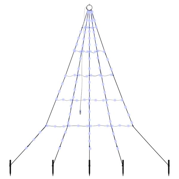 vidaXL LED Juletre med Bakkepler med 112 LED Blå 180 cm Metall