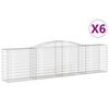 vidaXL Gabionkurver buede 6 stk 400x50x100/120 cm galvanisert jern