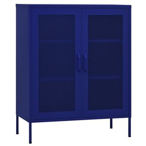 vidaXL Oppbevaringsskap marinebl&aring; 80x35x101,5 cm st&aring;l
