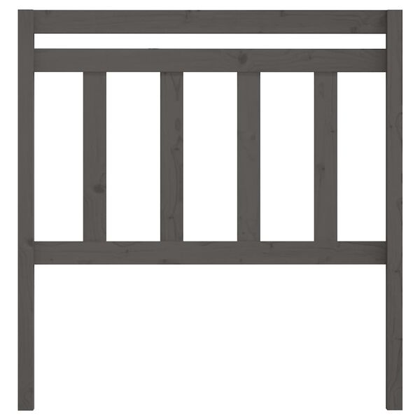 vidaXL Sengegavl grå 106x4x100 cm heltre furu