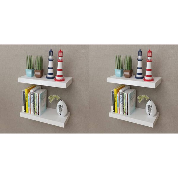 vidaXL Vegghyller 4 stk hvit 40 cm